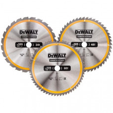 Set discuri taiere lemn DeWALT DT1964 Ø305x30mm (1x60T, 1x48T, 1x24T)